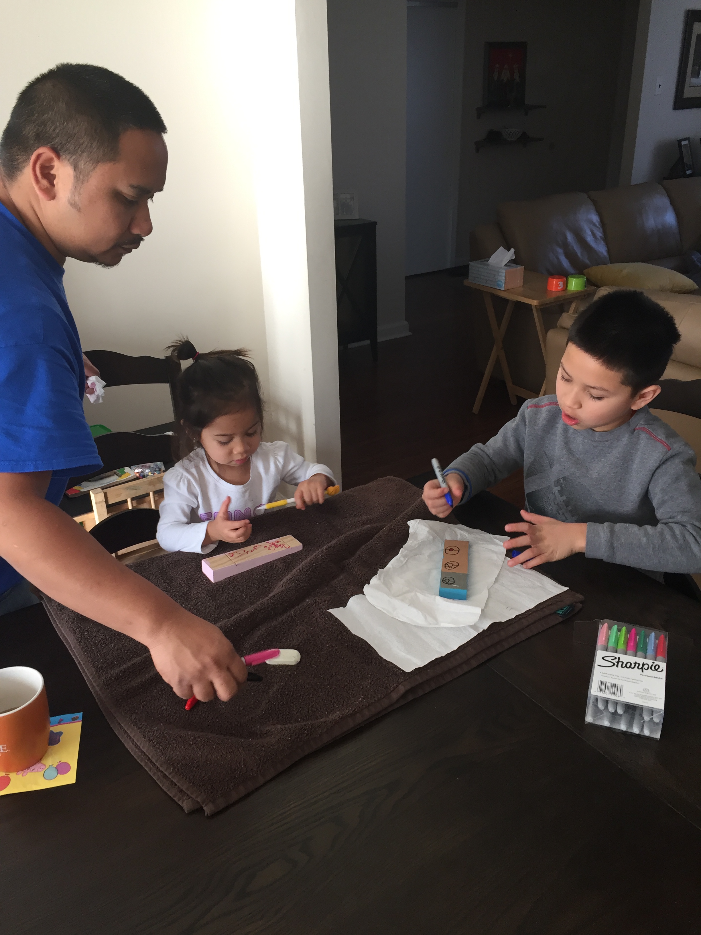 Moises Young with his kids